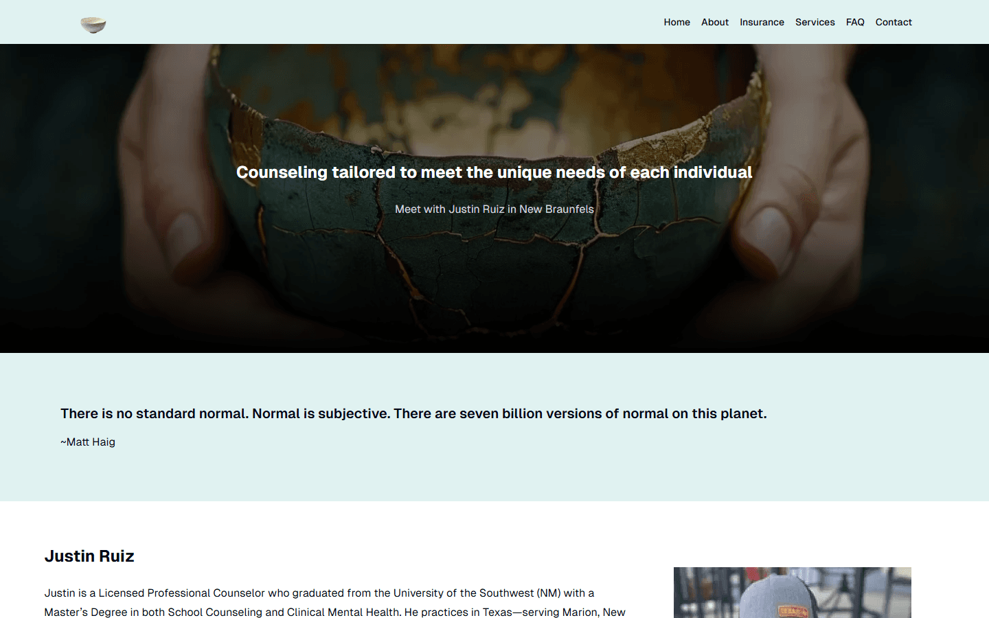 Justin Ruiz Counseling website
